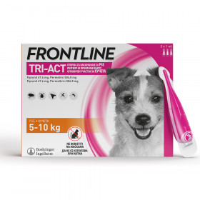 Frontline Tri-Act - пипети за външно обезпаразитяване на кучета от 5 до 10 кг. 